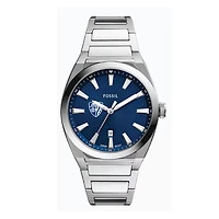 Fossil  Johns Hopkins Blue Jays Everett Three-Hand Date Stainless Steel Watch