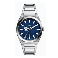 Fossil  Kentucky Wildcats Everett Three-Hand Date Stainless Steel Watch