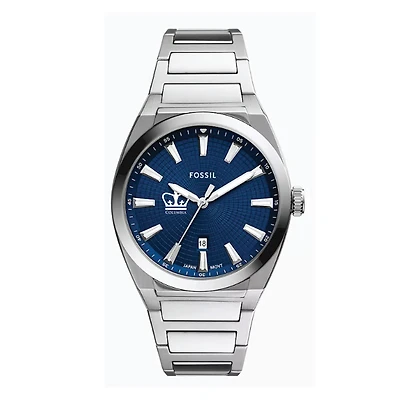 Fossil  Columbia University Everett Three-Hand Date Stainless Steel Watch