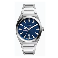 Fossil  UConn Huskies Everett Three-Hand Date Stainless Steel Watch