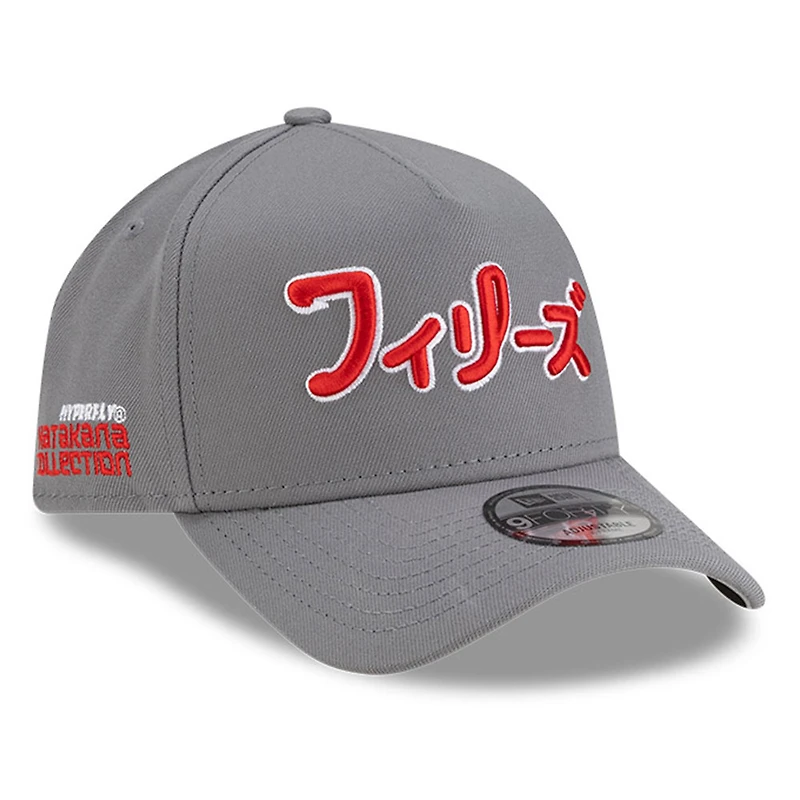 Men's New Era x Hyperfly Gray Philadelphia Phillies A-Frame 9FORTY Adjustable Hat