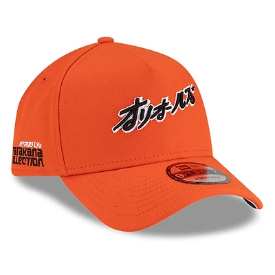 Men's New Era x Hyperfly Orange Baltimore Orioles A-Frame 9FORTY Adjustable Hat