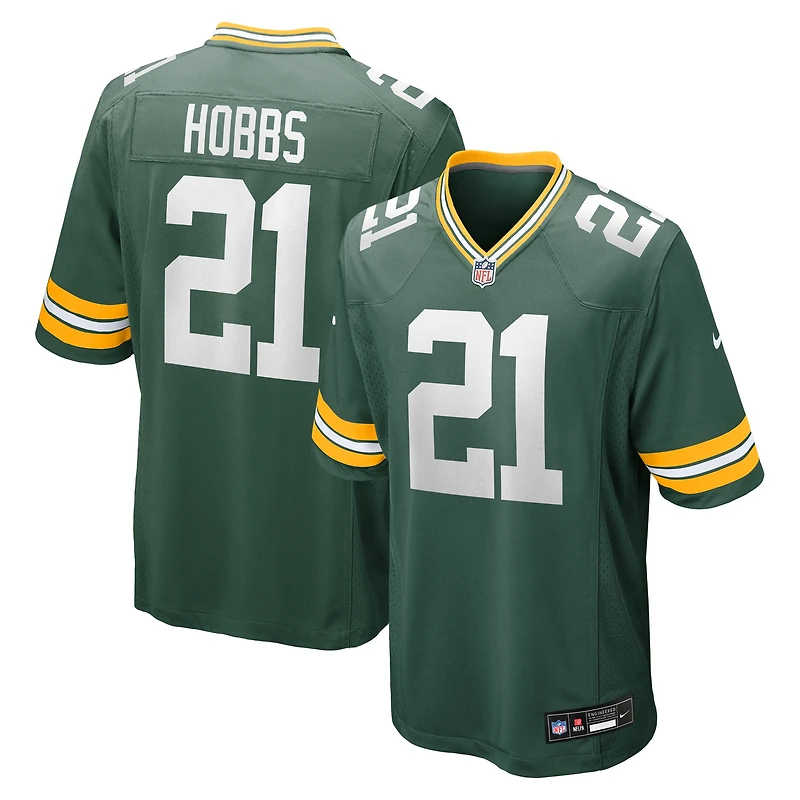 Men's Nike Nate Hobbs  Green Green Bay Packers Team Game Jersey