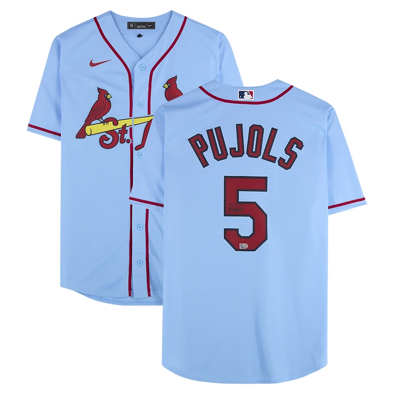 Albert Pujols St. Louis Cardinals Autographed Light Blue Nike Replica Jersey