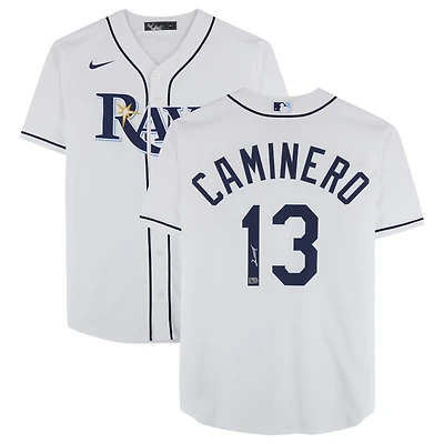 Junior Caminero Tampa Bay Rays Autographed White Nike Replica Jersey