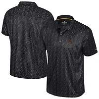 Men's Colosseum  Black Wyoming Cowboys Football Print Polo