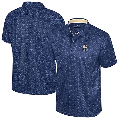 Men's Colosseum  Navy Notre Dame Fighting Irish Football Print Polo