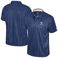 Men's Colosseum  Navy Notre Dame Fighting Irish Football Print Polo