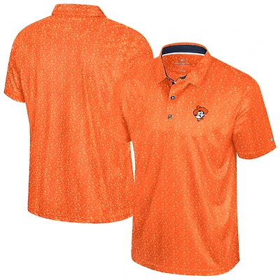 Men's Colosseum  Orange Oklahoma State Cowboys Football Print Polo