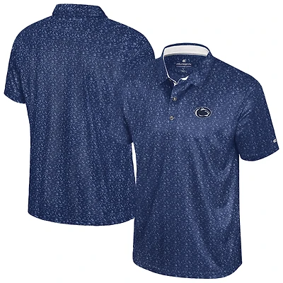 Men's Colosseum  Navy Penn State Nittany Lions Football Print Polo