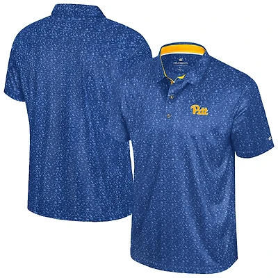 Men's Colosseum  Royal Pitt Panthers Football Print Polo