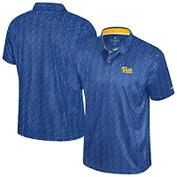 Men's Colosseum  Royal Pitt Panthers Football Print Polo