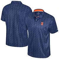 Men's Colosseum  Navy Illinois Fighting Illini Football Print Polo