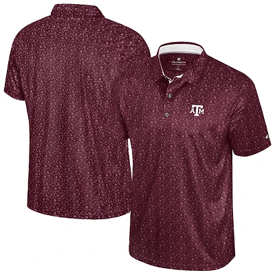 Men's Colosseum  Maroon Texas A&M Aggies Football Print Polo