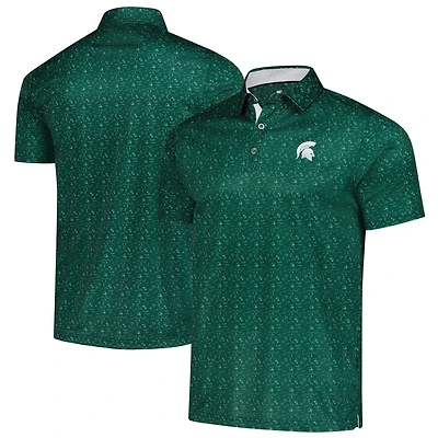 Men's Colosseum  Green Michigan State Spartans Football Print Polo