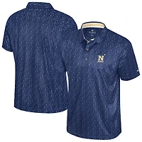 Men's Colosseum  Navy Midshipmen Football Print Polo