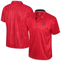 Men's Colosseum  Red NC State Wolfpack Football Print Polo
