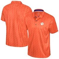 Men's Colosseum  Orange Clemson Tigers Football Print Polo