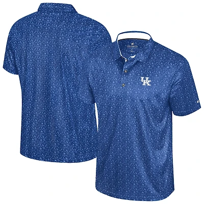 Men's Colosseum  Royal Kentucky Wildcats Football Print Polo