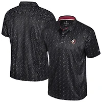 Men's Colosseum  Black Florida State Seminoles Football Print Polo