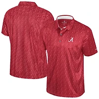 Men's Colosseum  Crimson Alabama Tide Football Print Polo