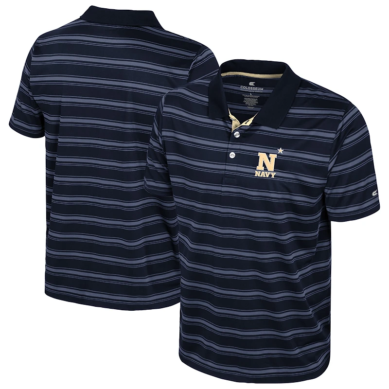 Men's Colosseum  Navy Midshipmen Milk Steak Polo