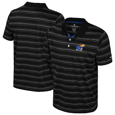 Men's Colosseum  Black Kansas Jayhawks Milk Steak Polo