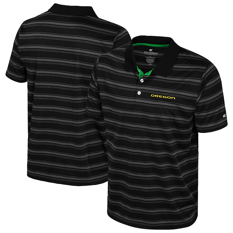 Men's Colosseum  Black Oregon Ducks Milk Steak Polo