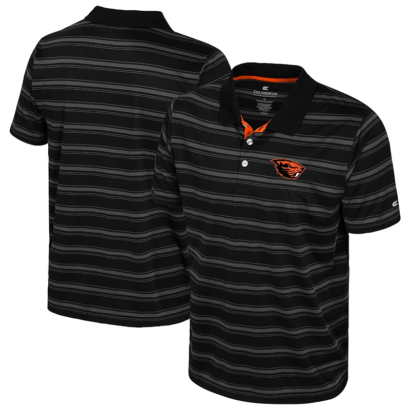 Men's Colosseum  Black Oregon State Beavers Milk Steak Polo
