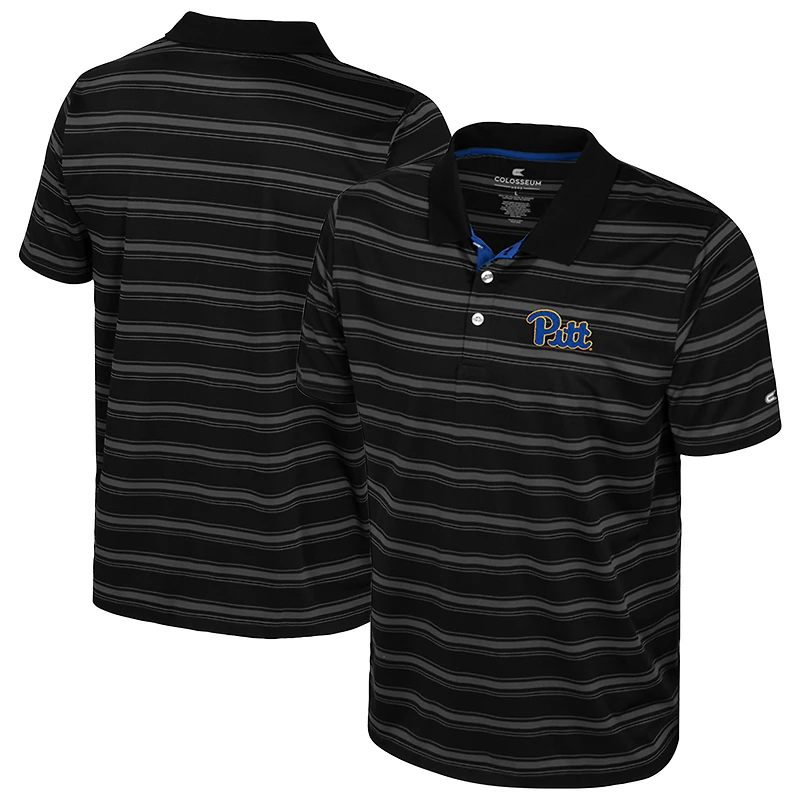 Men's Colosseum  Black Pitt Panthers Milk Steak Polo