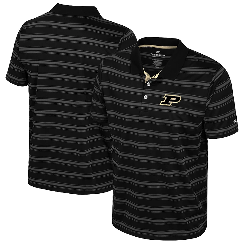 Men's Colosseum  Black Purdue Boilermakers Milk Steak Polo