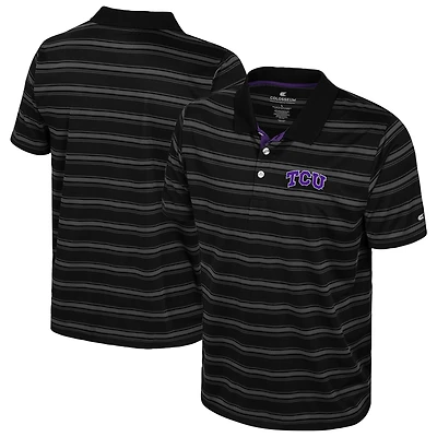 Men's Colosseum  Black TCU Horned Frogs Milk Steak Polo