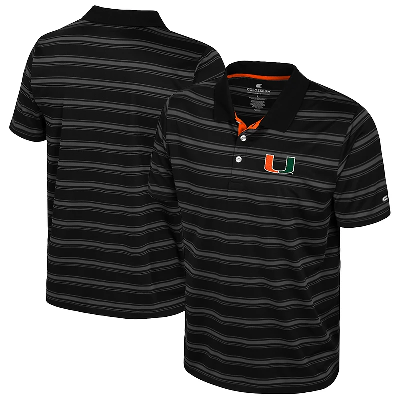 Men's Colosseum Black Miami Hurricanes Milk Steak Polo