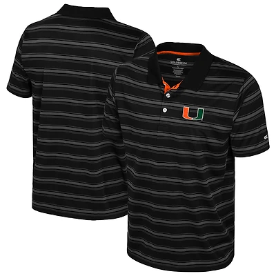 Men's Colosseum  Black Miami Hurricanes Milk Steak Polo