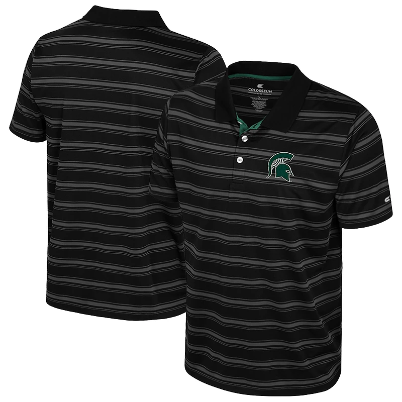 Men's Colosseum  Black Michigan State Spartans Milk Steak Polo