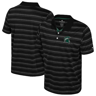 Men's Colosseum  Black Michigan State Spartans Milk Steak Polo