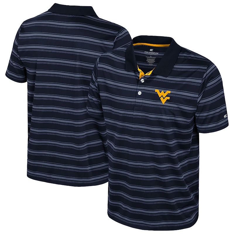 Men's Colosseum Navy West Virginia Mountaineers Milk Steak Polo