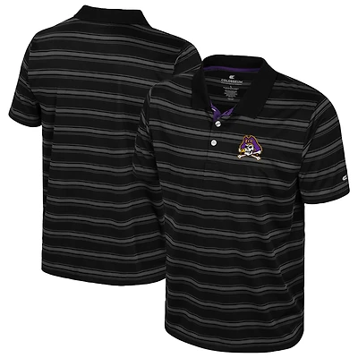 Men's Colosseum  Black ECU Pirates Milk Steak Polo