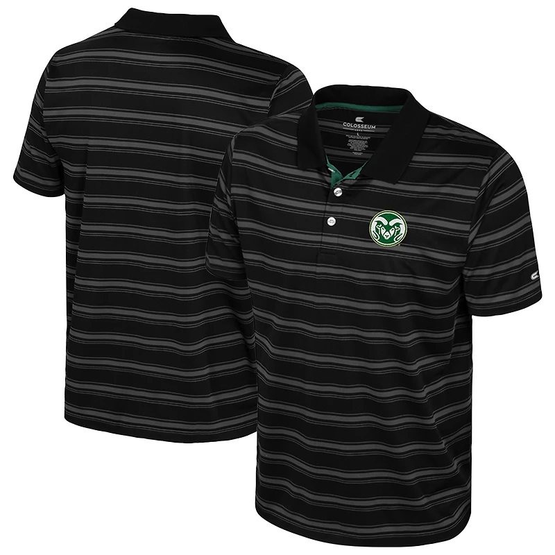 Men's Colosseum  Black Colorado State Rams Milk Steak Polo