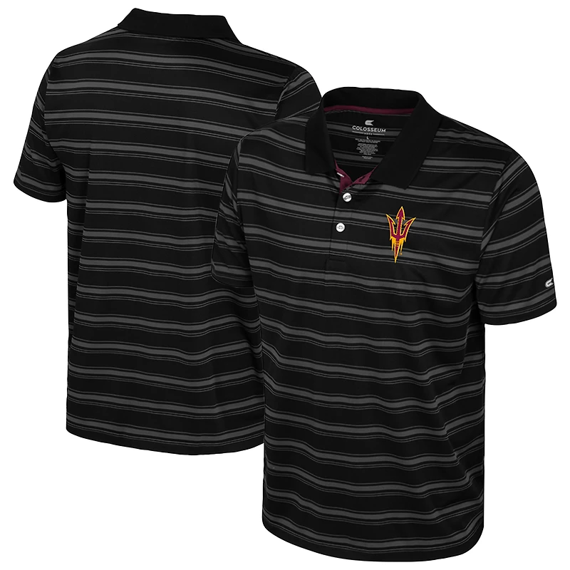 Men's Colosseum  Black Arizona State Sun Devils Milk Steak Polo