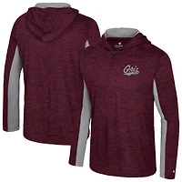 Men's Colosseum Maroon Montana Grizzlies Always Sunny Quarter-Zip Hoodie