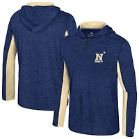 Men's Colosseum Navy Midshipmen Always Sunny Quarter-Zip Hoodie