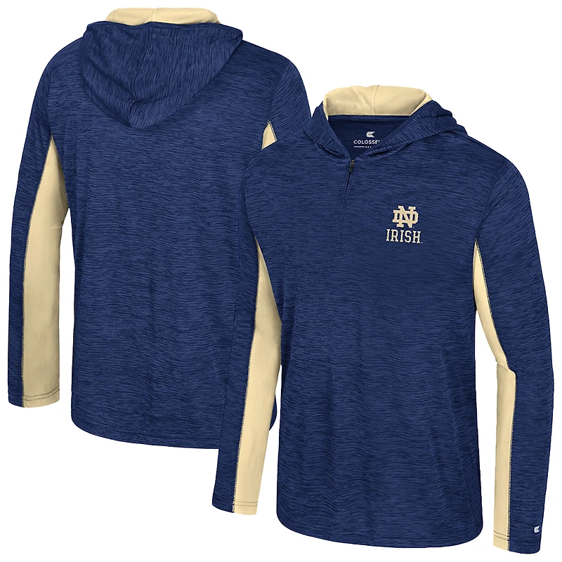 Men's Colosseum Navy Notre Dame Fighting Irish Always Sunny Quarter-Zip Hoodie