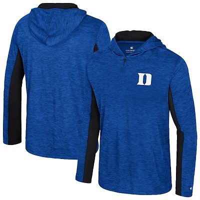 Men's Colosseum Royal Duke Blue Devils Always Sunny Quarter-Zip Hoodie