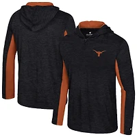 Men's Colosseum Black Texas Longhorns Always Sunny Quarter-Zip Hoodie