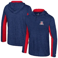 Men's Colosseum Navy Arizona Wildcats Always Sunny Quarter-Zip Hoodie