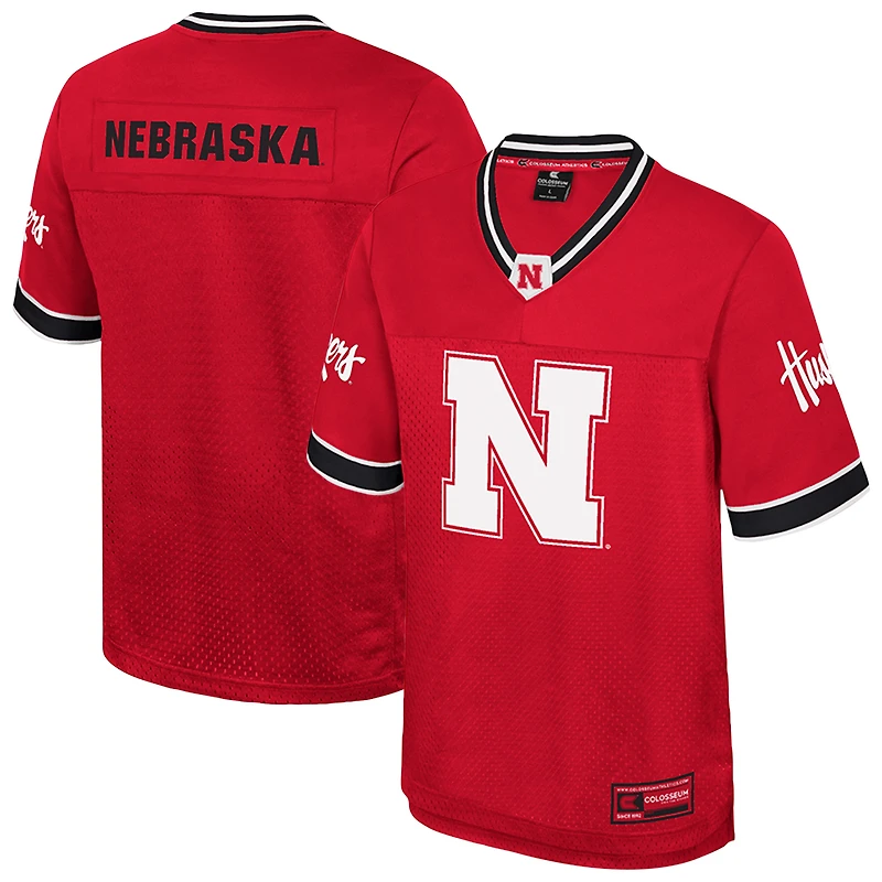 Men's Colosseum  Red Nebraska Huskers Nothing But The Hits Football Jersey