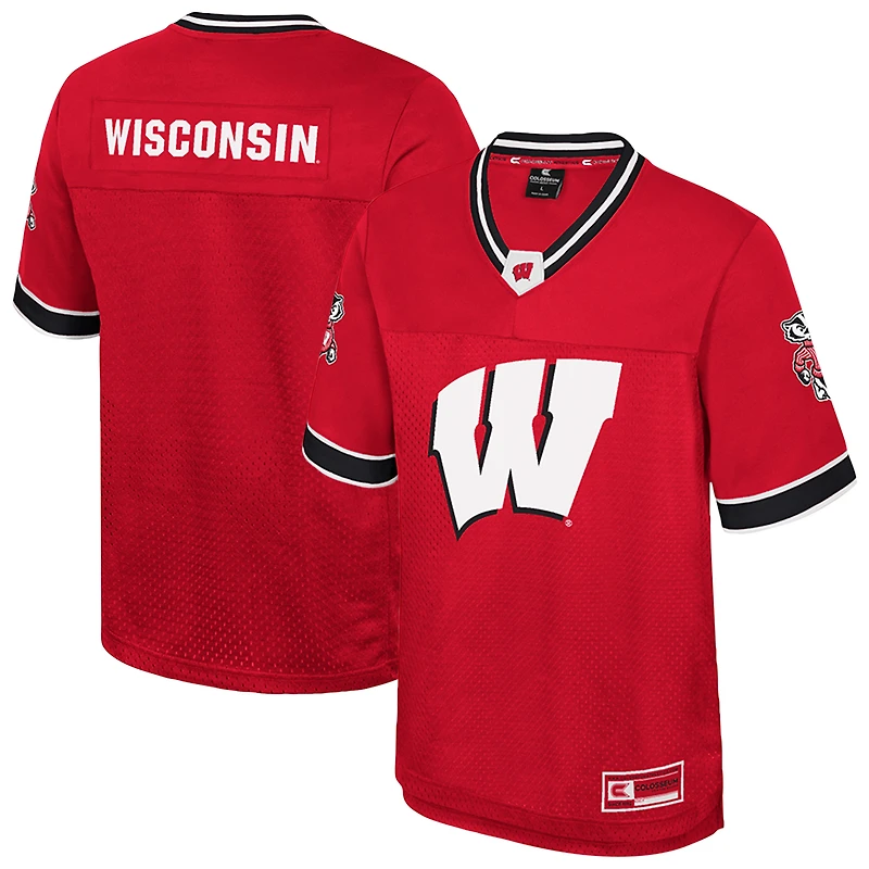 Men's Colosseum  Red Wisconsin Badgers Nothing But The Hits Football Jersey