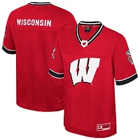 Men's Colosseum  Red Wisconsin Badgers Nothing But The Hits Football Jersey