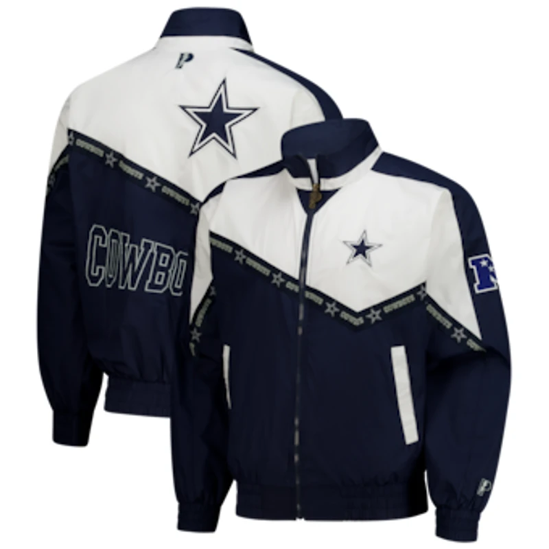 Men's Pro Player Navy/White Dallas Cowboys Tape II Lightweight Full-Zip Jacket